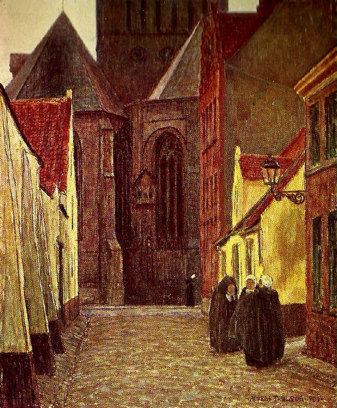 anders trulson rue st. gilles, brugge oil painting image